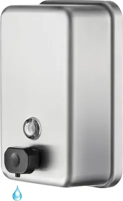 Image de Distributeur automatique de savon pour les mains – Distributeur mural en acier inoxydable pour la salle de bains et la cuisine – Pour les professionnels et les particuliers – Capacité de 500 ml