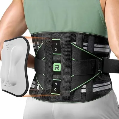 Produktbild von Rückenstützgürtel für Herren und Damen, 8-fache Lendenwirbelstütze mit 3D-Pad, Atmungsaktive Rückenbandage zur Linderung von Rückenschmerzen (M)