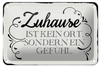 Produktbild von Blechschild Spruch 18x12cm Zuhause ist kein Ort sondern ein