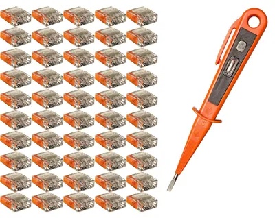 Produktbild von Steckklemme Verbindungsklemme 3-polig - 50 Stück - 0,5 bis 2,5 mm² - Orange