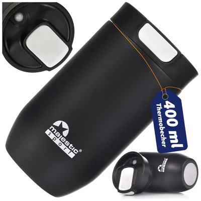 Produktbild von Thermobecher Majestic Sport Bullet 400 ml – Schwarz