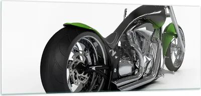 Produktbild von Bilder auf glas - Motorrad Chrom Schlauch Reise - 100x40cm - Glasbilder - Wandbilder - Kunstdruck - zum Aufhängen bereit - Wanddekoration aus Glas - Glas Bilder - Wandbild auf Glas - GAB100x40-1548