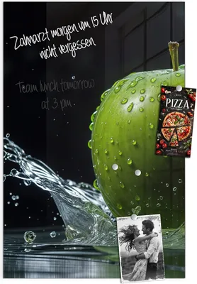 Produktbild von Magnettafel 40x60cm Pinnwand Whiteboard beschreibbar - Apfel im Wasser