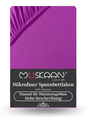 Produktbild von Mikrofaser Spannbettlaken 140x200 cm - 160x200 cm Betttuch Laken aubergine