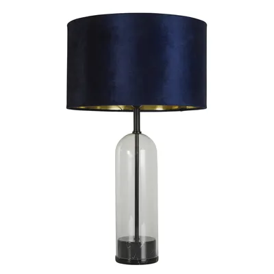 Obrázok produktu pre Stolná lampa Oxford Steel Brass Fabric Dark Blue 1 Light E27