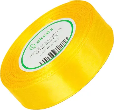 Image de Ruban satin 25 mm - jaune soleil - 32 mètres