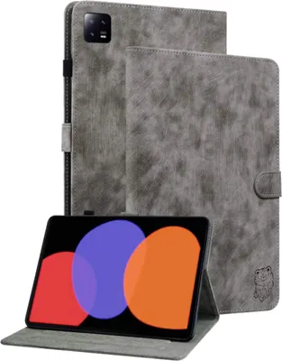 Obrázek produktu pro Pro Xiaomi Pad 6 / 6 Pro 11 – šedé pouzdro z umělé kůže na tablet – pouzdro Sand Tiger