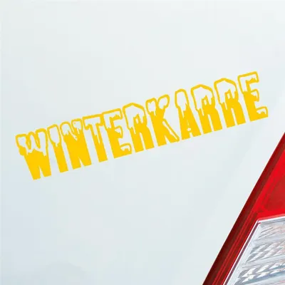 Produktbild von Auto Aufkleber Winterkarre Tuning 15x3 cm Gelb Sticker Heckscheibenaufkleber