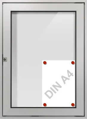 Produktbild von FM - Flachschaukasten, für den Innenbereich, mit weißer Rückwand, 150x112cm, Querf, 18xDIN A4