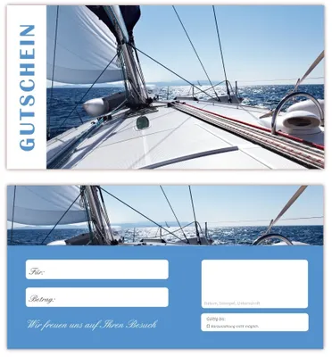 Produktbild von 50 Geschenkgutscheine (Segeln-643) - Ein schönes Produkt für Ihre Kunden. Gutscheine Gutscheinkarten für Bereiche wie Segeln, Sport, Freizeit, Hobby, Ferien, Urlaub, Sommer, Meer, Wellness, und weitere