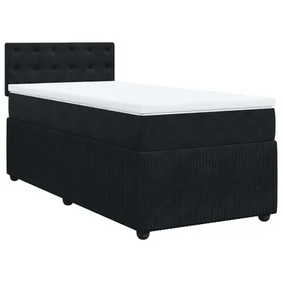 Produktbild von Boxspringbett mit Matratze Schwarz 90x190 cm Samt