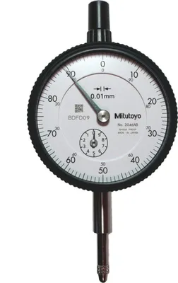 Zdjęcie produktu dla MITUTOYO 2046A Czujnik zegarowy Zakres pomiarowy 10 mm Odczyt 0,01 mm Analogowy czarny