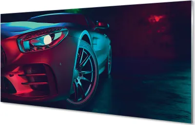 Produktbild von Glasbilder 120x60 Wandkunst Auto Lichter