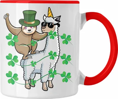 Produktbild von Trendation - Faultier Llama Tasse Grafik Geschenk Lustig (Rot)