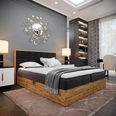 Produktbild von Postel s pružinovou skříní LOFT 1 - Dokonalá postel do vaší ložnice. postel 180x200 cm s matrací Bonell, s postelovým boxem na ložní prádlo a topperem