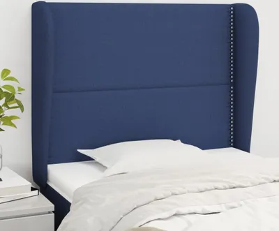 Produktbild von Design Möbel Kopfteil mit Ohren Blau 93x23x118/128 cm Stoff - 2024 Neu