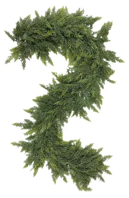 Produktbild von Künstliche Zederngirlande, PE, grüner Weihnachtskranz für Haustür, Kamin, Urlaub, Party-Dekoration, 2,7 m