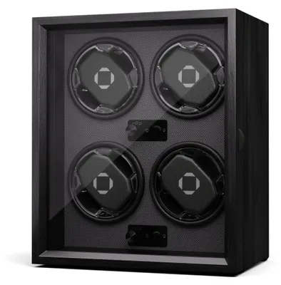 Obrázek produktu pro Klarstein Brienz 4, natahovač hodinek, 4 hodinky, 4 režimy, dřevěný vzhled, modré vnitřní osvětlení