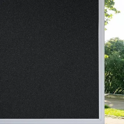 Obrázek produktu pro Ochranná a zatemňovací fólie Unyqoos®, samolepicí statická fólie na okna (PVC/PET), černá, s UV ochranou, opakovaně použitelná, 90 x 400 cm