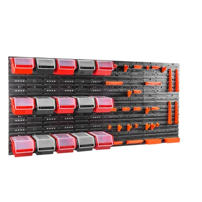 Image de 15 pcs. Bac avec couvercle + étagère murale 160 x 80 cm, bacs gerbables bacs à bec Système de stockage
