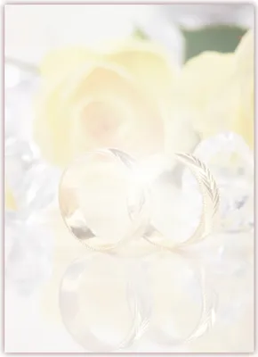 Produktbild von Motivpapier Briefpapier (Hochzeit-5170, DIN A4, 100 Blatt) - goldene Ringe vor gelben Rosen