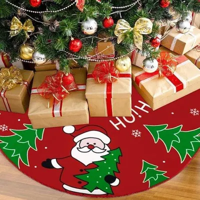 Produktbild von Weihnachtsbaumdecke 90 cm - Runde Weihnachtsbaumdecke - Weihnachtsbaumunterlage Rot
