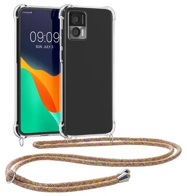 Produktbild von kwmobile Necklace Case kompatibel mit Motorola Edge 30 Neo Hülle - Silikon Cover mit Handykette - Band Handyhülle Mehrfarbig