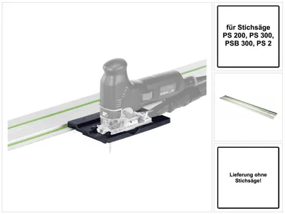 Produktbild von Festool FS-PS/PSB 300 Führungsanschlag ( 490031 ) + Führungsschiene 1400 mm ( 491498 ) für Stichsäge PS 200, PS 300, PSB 300, PS 2