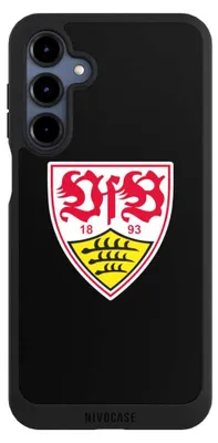 Produktbild von NIVOCASE Handyhülle für Samsung Galaxy A16 5G  Hülle NIVOpure Case Schwarz Offizielles Lizenzprodukt VfB Stuttgart Wappen