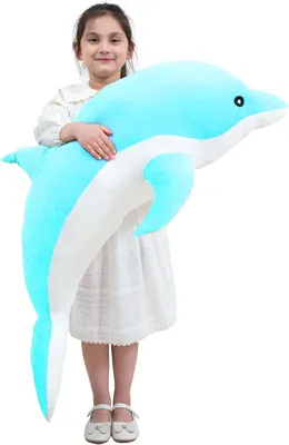 Image de Peluche dauphin, 100 cm, bleue, pour chambre d'enfant