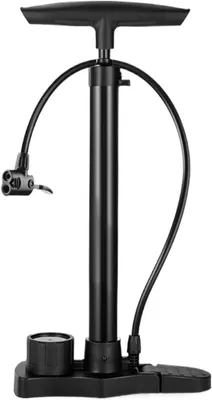 Obrázok produktu pre Ručná pumpa na bicykel - Na pumpovanie pneumatík - S manometrom - 435 cm - Čierna