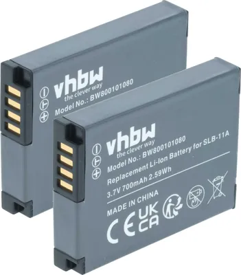 Produktbild von vhbw 2x Akku kompatibel mit Samsung Digimax WB690, WB650, WB700 Kamera (700 mAh, 3,6 V, Li-Ion)