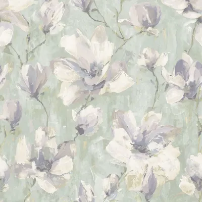 Produktbild von Grandeco - Tapete "Camilla", Floral AG3564 (10 m x 53 cm) (Grau/Salbeigrün)