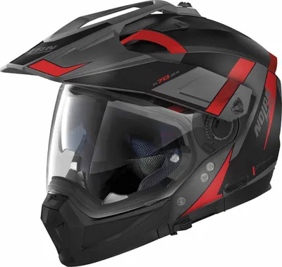 Zdjęcie produktu dla Kask Nolan N70-2 X 06 Skyfall N-Com, czarny/szary/czerwony, S (56)