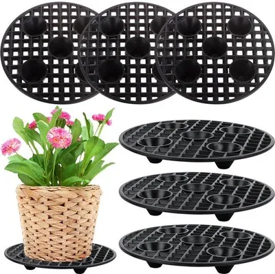 Image de Supports à plantes robustes, support pour pot noir, 20 cm, pour l'intérieur et l'extérieur