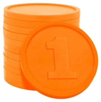 Image de Jetons pour buvette chiffe 1 en orange CombiCraft- diamètre de 29 mm - 1000 pièces