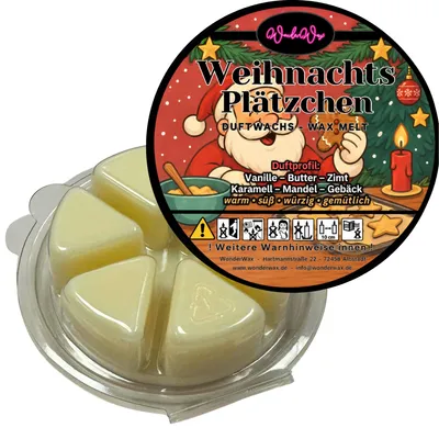 Produktbild von WonderWax Duftwachs Weihnachten Wax Melts für Duftlampe, 6 Ecken Duftmelt Wachsmelt Sojawachs Duftwachs Würfel für Raumdüfte, Wachs Duftöl Winter Indoor Schmelzen für Aromalampe Weihnachtsplätzchen