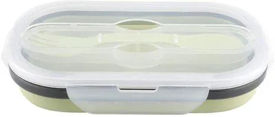 Productafbeelding van Siliconen opvouwbare lunchbox - Geschikt voor koelkast/magnetron - Luchtdicht - Veilig voor voedsel - Compacte container