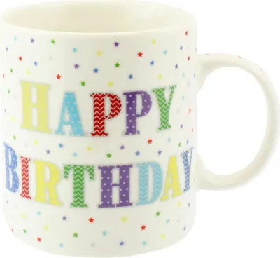 Produktbild von Henkelbecher Star Print Happy Birthday