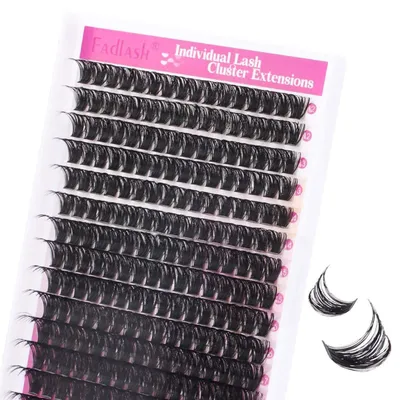 Productafbeelding van DIY wimperextensions, 0.07 D, 12-18 mm, 100D, losse wimpers, zwarte clusterwimpers