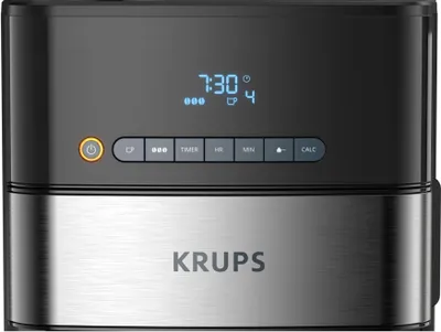 Produktbild von Krups Aroma Partner KM8328, Filterkaffeemaschine, 1,25 l, Kaffeebohnen, Gemahlener Kaffee, Eingebautes Mahlwerk, 1000 W, Schwarz