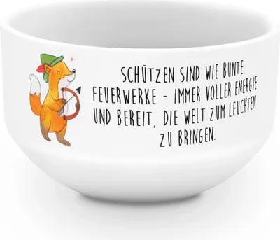 Produktbild von Mr. & Mrs. Panda schale Schütze Astrologie - Weiß - Geschenk, Obstschale, Horoskop, Müslischale, porzellanschüssel, Geburtstagsgeschenk, Dessertschüssel, reisschale