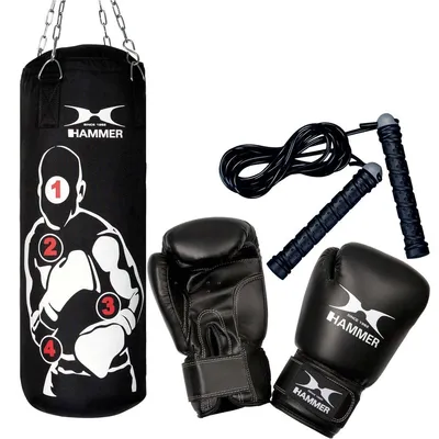 Produktbild von HAMMER Box-Set Sparring Pro Boxsack + Boxhandschuhe + Springseil