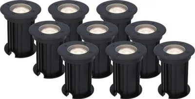 Produktbild von hoftronic LED Bodeneinbaustrahler 9x 4W GU10 4000K IP67 Schwarz