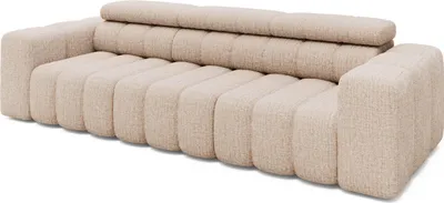 Image de MASSIVMOEBEL24 | Canapé 3 places KONSTANTIN en Chenille Beige 289x113x78 cm
