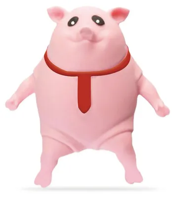 Produktbild von 6er-Set Drück-Schweinchen – Stressabbau-Spielzeug, weiches, elastisches, rosa Schweinchen, dehnbares Sensorikspielzeug zur Stressbewältigung, für Spaß und Unterhaltung, 6 Stück