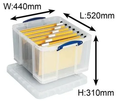 Produktbild von Really Useful Box transparente Aufbewahrungsbox, 42L - 520x440x310mm