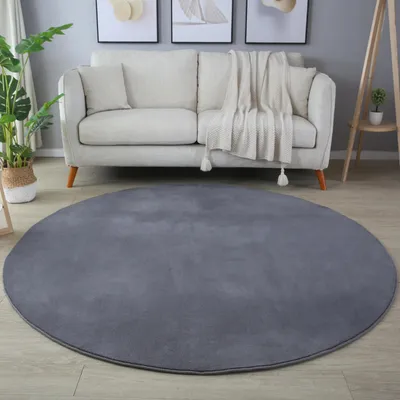 Produktbild von Sky teppich kurzflor rund Ø 200cm grau