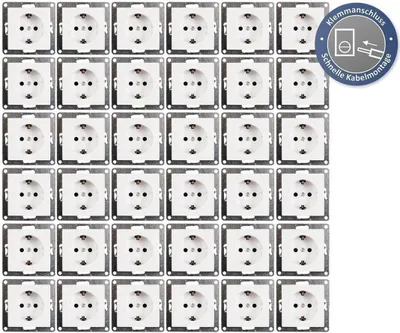 Zdjęcie produktu dla 36x McPower "Flair" gniazdo ze stykiem uziemiającym, 250V~/16A, podtynkowe, złącze zaciskowe, białe, matowe