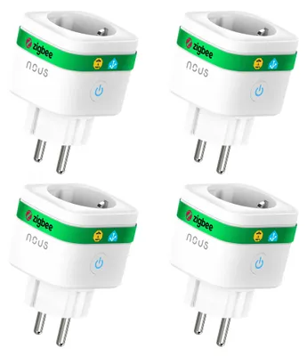 Image de NOUS A7Z : lot de 4 prises intelligentes ZigBee 3680 W/16 A avec fonction de mesure